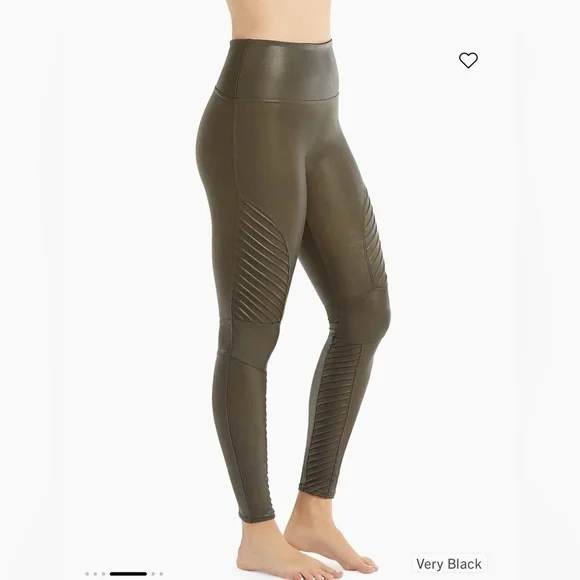 Spanx Faux Leather Moto Leggings in Black Size XL - Picture 15 of 17